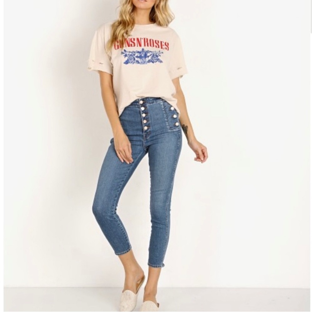 J Brand Natasha Sky High Button Fly Crop Skinny Jeans